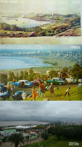 Vista do Morro Santa Teresa.
1852, 1960s, 2010s